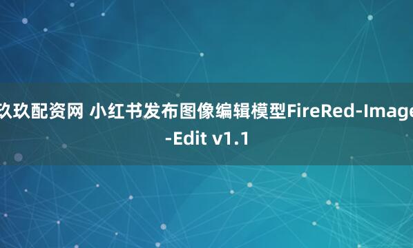 玖玖配资网 小红书发布图像编辑模型FireRed-Image-Edit v1.1